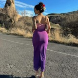 EVE Wrap Slim Gradient Color Long Dress GWSD-D1993617