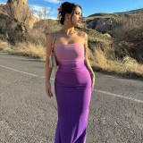 EVE Wrap Slim Gradient Color Long Dress GWSD-D1993617