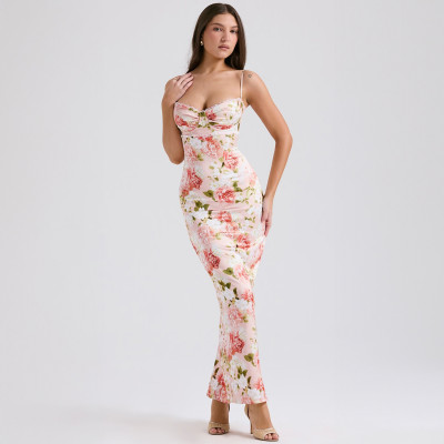 EVE Print Sling Slim Split Maxi Dress GWSD-D1993529