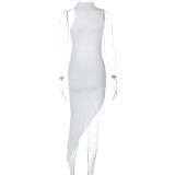 EVE Sleeveless Hollow Out Split Irregular Midi Dress GWSD-D1992954