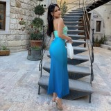 EVE Wrap Slim Gradient Color Long Dress GWSD-D1993617