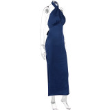 EVE Backless Tie Up Solid Color Maxi Dress GWSD-1993425