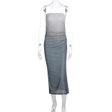 EVE Wrap Slim Gradient Color Long Dress GWSD-D1993617