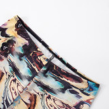 EVE Sexy Print Tight High Waist Seventh Pants GDSF-JJ25PT079