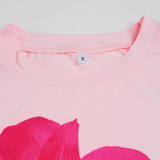 EVE Short Sleeve Print O Neck T Shirt GLRF-WDT35750
