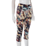 EVE Sexy Print Tight High Waist Seventh Pants GDSF-JJ25PT079