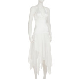 EVE Deep V Neck Backless Mesh Long Dress GLRF-WDD34814