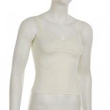 EVE Lace Patchwork Spaghetti Strap Tank Top GLRF-WET36769