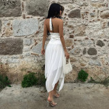 EVE Deep V Neck Backless Mesh Long Dress GLRF-WDD34814