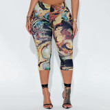 EVE Sexy Print Tight High Waist Seventh Pants GDSF-JJ25PT079