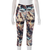 EVE Sexy Print Tight High Waist Seventh Pants GDSF-JJ25PT079