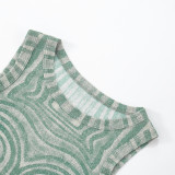 EVE Print O Neck Sleeveless Two Piece Pants Set GSZM-C25ST047