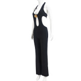 EVE Hollow Out Halterneck Backless Jumpsuit GNZD-41527JBG
