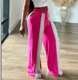 EVE Color Block Patchwork Loose Straight Pants LSD-2490