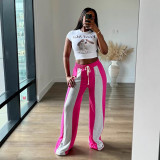 EVE Color Block Patchwork Loose Straight Pants LSD-2490