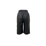 EVE Casual Leather Solid Color Fifth Pants LSD-2400