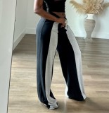 EVE Color Block Patchwork Loose Straight Pants LSD-2490