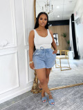 EVE Solid Color Drawstring Casual Shorts SFY-735