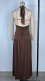 EVE V Neck Split Backless Maxi Dress GPBY-DR949