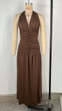 EVE V Neck Split Backless Maxi Dress GPBY-DR949