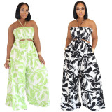 EVE Sexy Print Tie Up Wide Leg Jumpsuit GFDY-1339