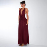 EVE V Neck Split Backless Maxi Dress GPBY-DR949