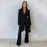EVE Long Sleeve Solid Color Blazer Two Piece Pants Set YF-20086