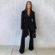 EVE Long Sleeve Solid Color Blazer Two Piece Pants Set YF-20086