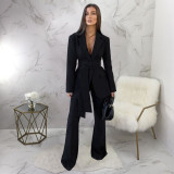 EVE Long Sleeve Solid Color Blazer Two Piece Pants Set YF-20086