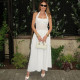 EVE Solid Color Halterneck Solid Color Maxi Dress XEF-K25D71126