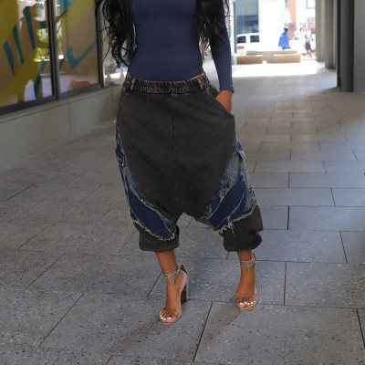 EVE Fashion Patchwork Denim Loose Jeans LSD-2465