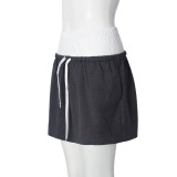 EVE Fashion Contrast Color Half Body Skirt GFRT-41888SBG