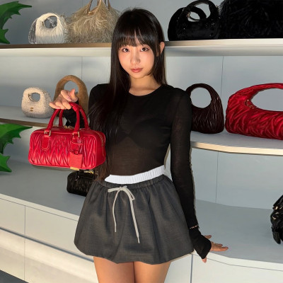 EVE Fashion Contrast Color Half Body Skirt GFRT-41888SBG