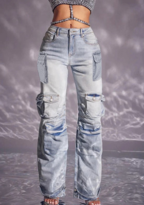 EVE Fashion Patchwork Straight Jeans OD-8741