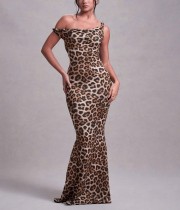 EVE Plus Size Print Sexy Backless Slim Maxi Dress XCFF-950