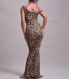 EVE Plus Size Print Sexy Backless Slim Maxi Dress XCFF-950
