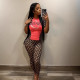 VIP1 Print Shor Sleeve Contrast Color Pants Suit GYZY-8973