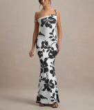 EVE Plus Size Print Sexy Backless Slim Maxi Dress XCFF-950