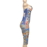 EVE Fashion Floral Print Skinny Jumpsuit DLSF-K24Q62190