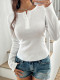 EVE Solid Color Long Sleeve T Shirt GZYU-D2522012