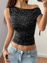 EVE Polka Dot Sleeveless T-Shirt GZYU-ZK2434043