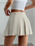EVE Solid Color Pleated Half Body Skirt GZYU-D2520009