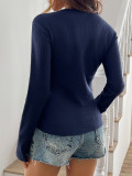 EVE Solid Color Long Sleeve T Shirt GZYU-D2522012