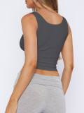 EVE Sleeveless Button Solid Color Tank Tops GZYU-D2412074