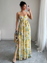 EVE Fashion Print Sling Split Maxi Dress GZEY-ZK2413037