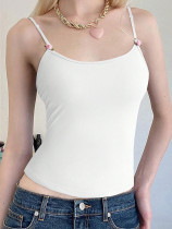EVE Solid Color Sling Slim Tops GZYU-K2512083