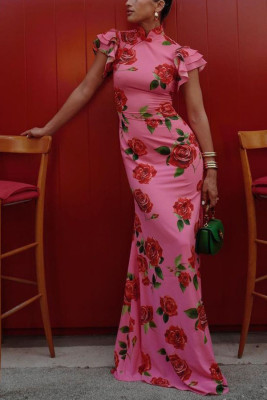 EVE Sleeveless Print Slim Cheongsam Dress GSNU-8069
