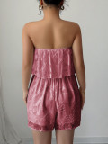 EVE Solid Color Wrap Chest Slim Romper GZEY-D2326004