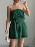 EVE Solid Color Wrap Chest Slim Romper GZEY-D2326004