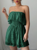 EVE Solid Color Wrap Chest Slim Romper GZEY-D2326004